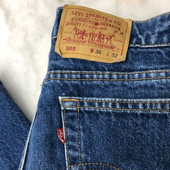 Vintage 1991 Levi’s 505 35x31 Made in USA Medium Wash Straight Leg Regular Fit - Picture 4 of 13